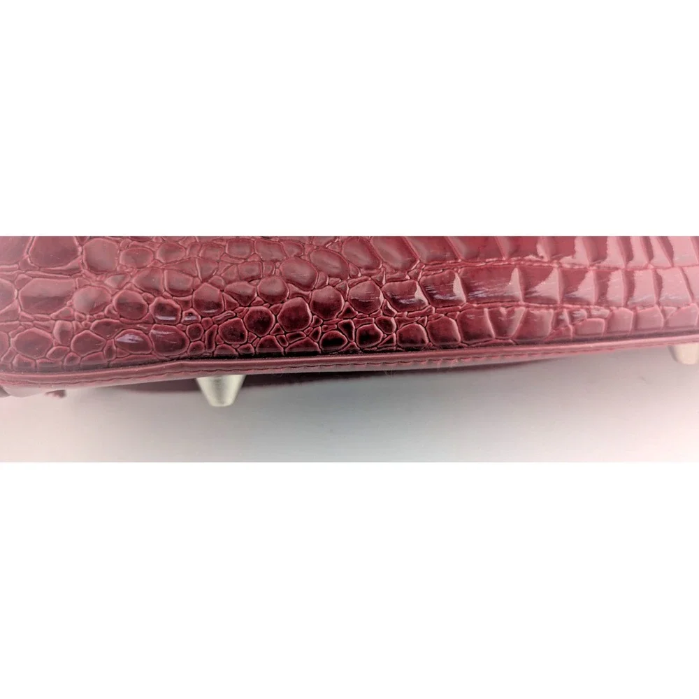 Y2K Red cranberry Faux Alligator Crocodile skin bag Purse **see pics, some wear*